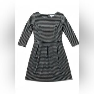 Merona Black & White Striped Fit & Flare Dress – Size Small Petite
